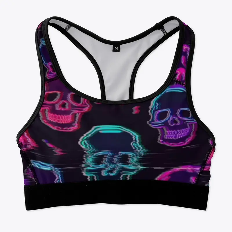 XIMOVERSE "VHS SKULL" Sports Bra